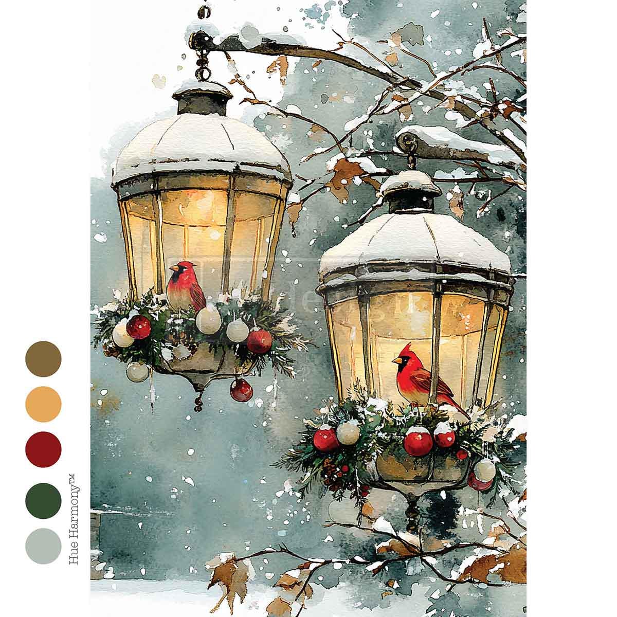 Cardinal Christmas | 1 sheet, 8.27x11.69 | Decoupage Decor Tissue Paper | Redesign with Prima