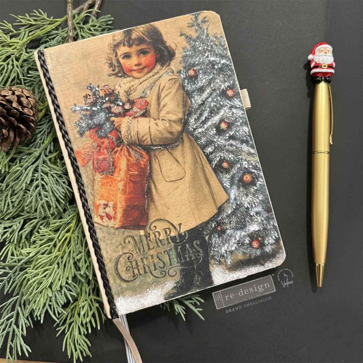 VINTAGE TIDINGS | Decoupage Decor Tissue Paper for Furniture | 1 sheet, 8.27x11.69 | Redesign with Prima | Christmas decor