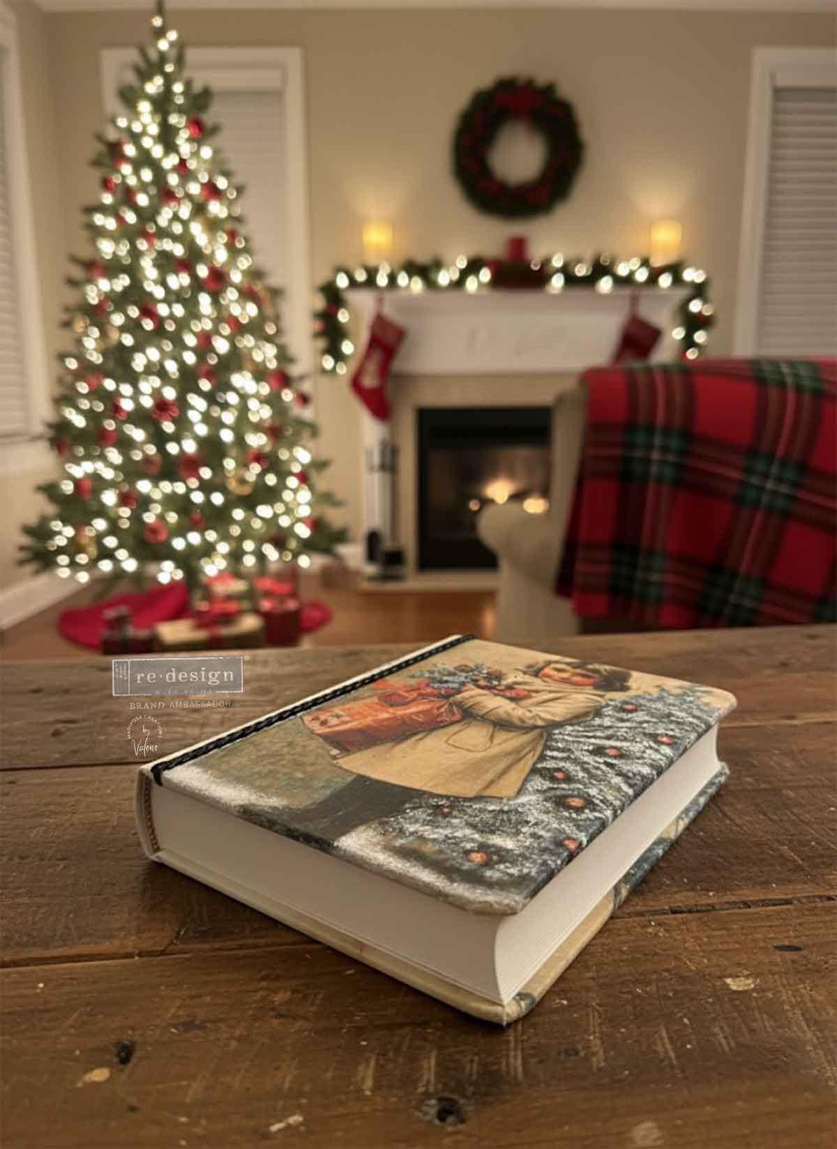 VINTAGE TIDINGS | Decoupage Decor Tissue Paper for Furniture | 1 sheet, 8.27x11.69 | Redesign with Prima | Christmas decor