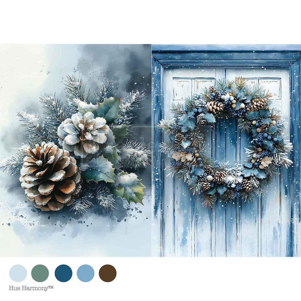 WREATH OF WHISPERS | Decoupage Decor Tissue Paper for Furniture | 1 sheet, 8.27x11.69 | Redesign with Prima