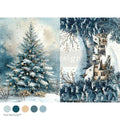 SILENT NIGHT SPARKLE | Decoupage Decor Tissue Paper for Furniture | 1 sheet, 8.27x11.69 | Redesign with Prima Redesign with Prima