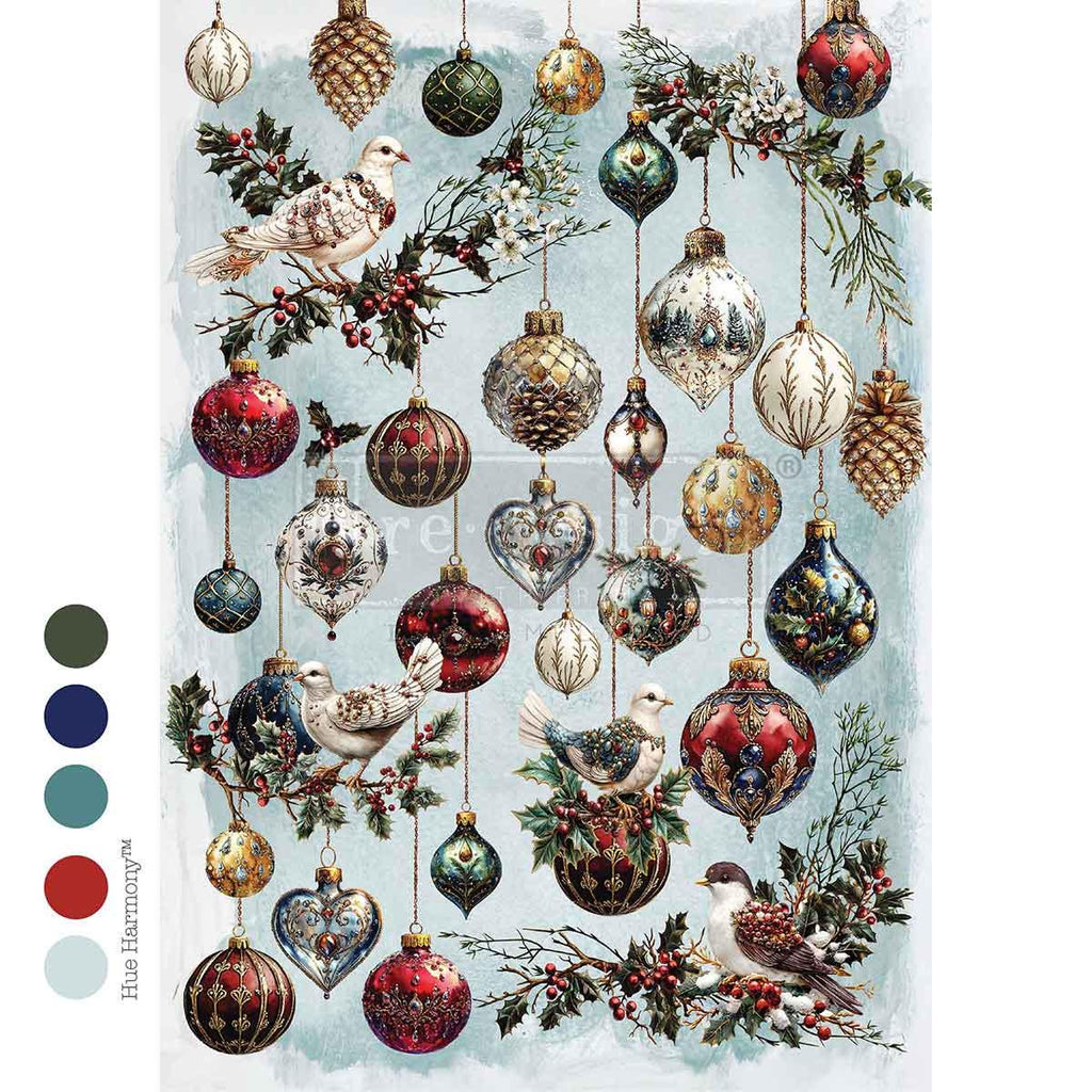JEWEL Of The SEASON | Decoupage Decor Tissue Paper for Furniture | 1 sheet, 8.27x11.69 | Redesign with Prima