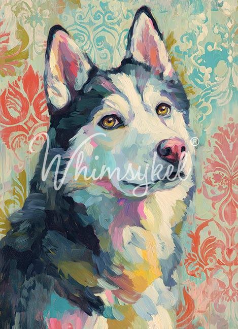 Husky | 21"x29" | Large Decoupage Tissue Paper | Whimsykel Designs