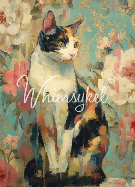 Calico Cat | 21"x29" | Large Decoupage Tissue Paper | Whimsykel Designs Whimsykel