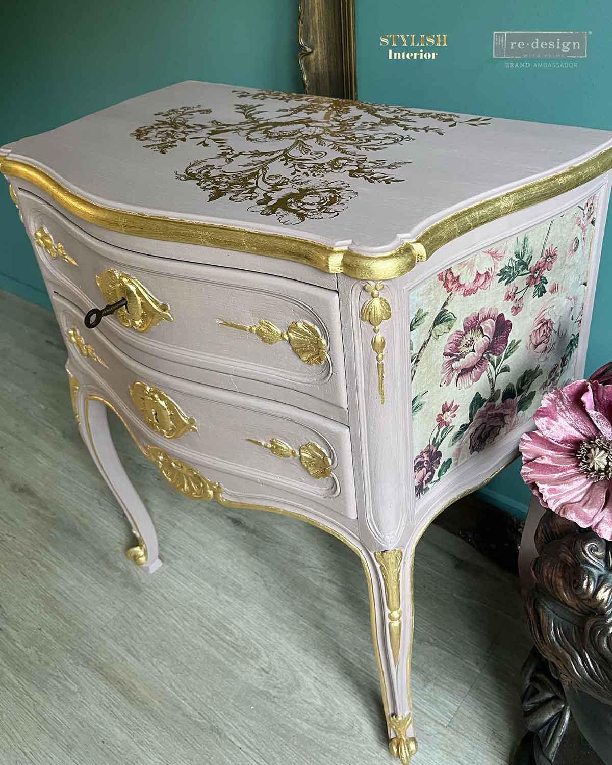 ÉGLANTINE ELEGANCE | Decor Transfers | Redesign With Prima | Foil | Furniture | Arts & Crafts | 18"X24", cut into 2 sheets