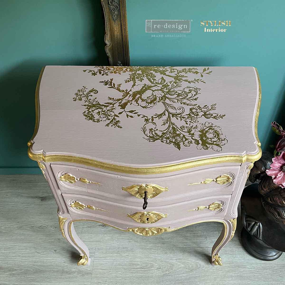 ÉGLANTINE ELEGANCE | Decor Transfers | Redesign With Prima | Foil | Furniture | Arts & Crafts | 18"X24", cut into 2 sheets