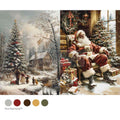 SILENT NIGHT STORIES | Decoupage Decor Tissue Paper for Furniture | 1 sheet, 8.27x11.69 | Redesign with Prima | santa and christmas tree Redesign with Prima