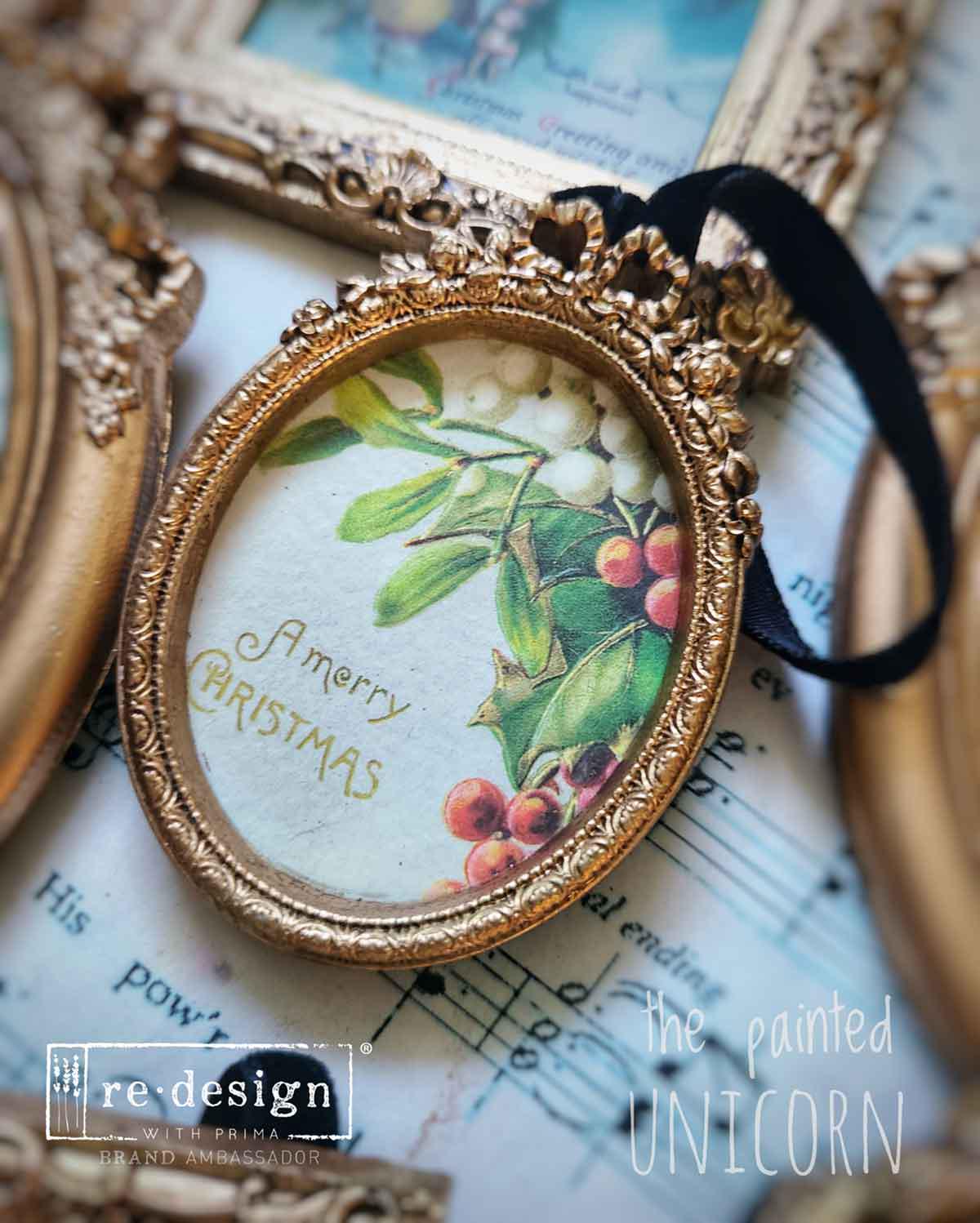 SEASONS GREETINGS From The PAST | Decoupage Decor Tissue Paper for Furniture | 1 sheet, 8.3x11.7 | Redesign with Prima