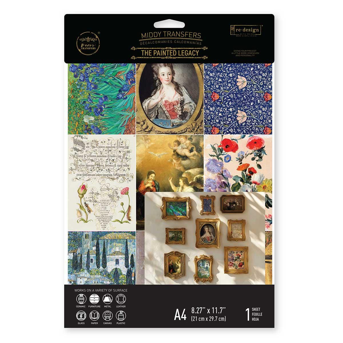 THE PAINTED LEGACY | Decoupage Decor Tissue Paper for Furniture | 1 sheet, 8.3x11.7 | Redesign with Prima