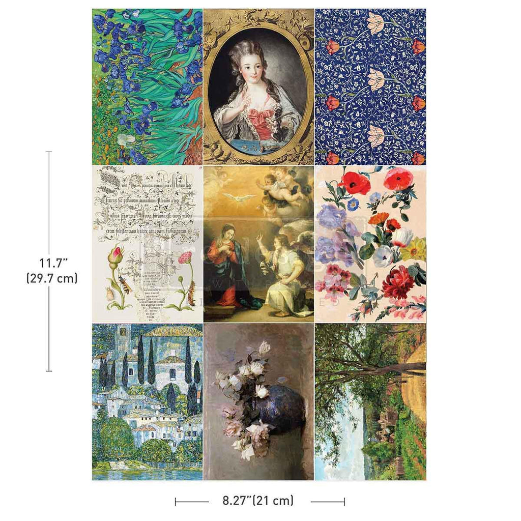 THE PAINTED LEGACY | Decoupage Decor Tissue Paper for Furniture | 1 sheet, 8.3x11.7 | Redesign with Prima