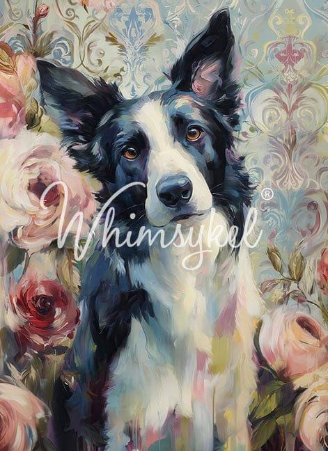 Border Collie | 21"x29" | Large Decoupage Tissue Paper | Whimsykel Designs