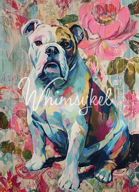 English Bulldog | 21"x29" | Large Decoupage Tissue Paper | Whimsykel Designs