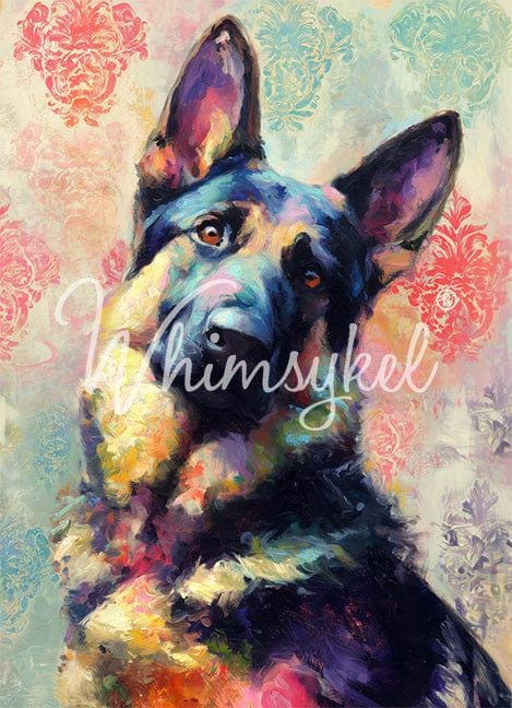 German Shepherd | 21"x29" | Large Decoupage Tissue Paper | Whimsykel Designs