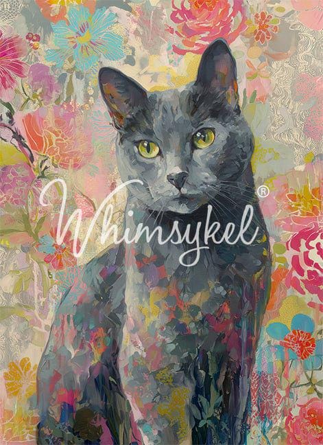 Gray Cat | 21"x29" | Large Decoupage Tissue Paper | Whimsykel Designs