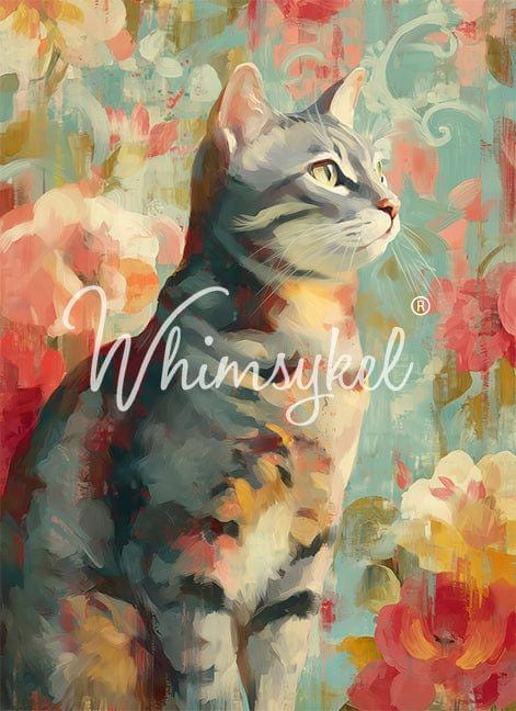 Gray Tabby | 21"X29" | Large Decoupage Tissue Paper | Whimsykel Designs