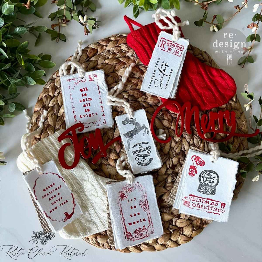 Here Comes Santa | Décor Clear Stamp – 1 Sheet, 8.5" x 11" | ReDesign with Prima