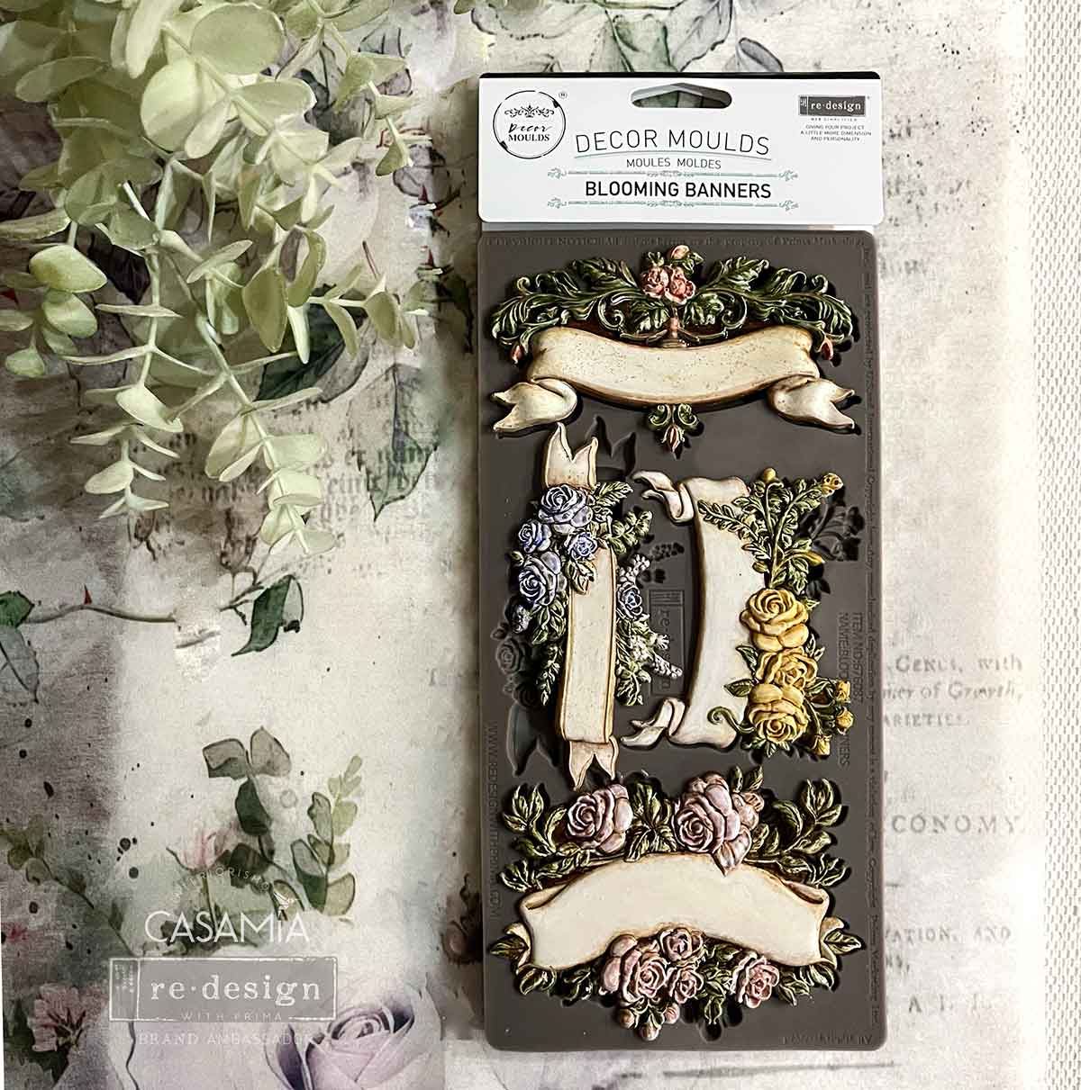 Blooming Banners | 5" x 10" x 8mm | Décor Mould® | Redesign with Prima