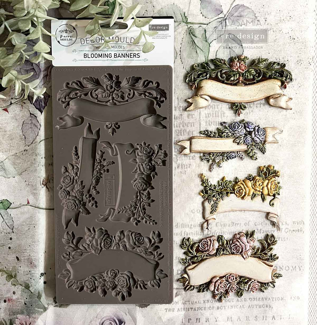 Blooming Banners | 5" x 10" x 8mm | Décor Mould® | Redesign with Prima