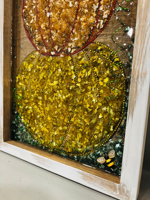 🎃 Three-Tiered Pumpkin Crushed Glass & Resin Workshop