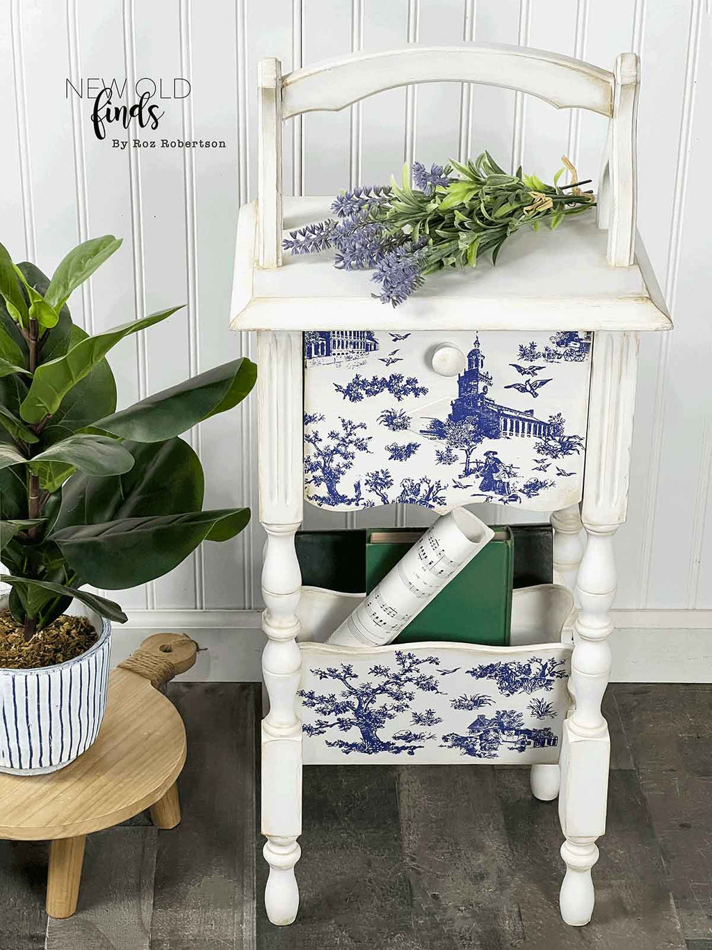 Toile | Small Transfers | Redesign With Prima | Rub on Transfers for Furniture and Crafts | 3 sheets- 6"x12" | French Country Blue Toile