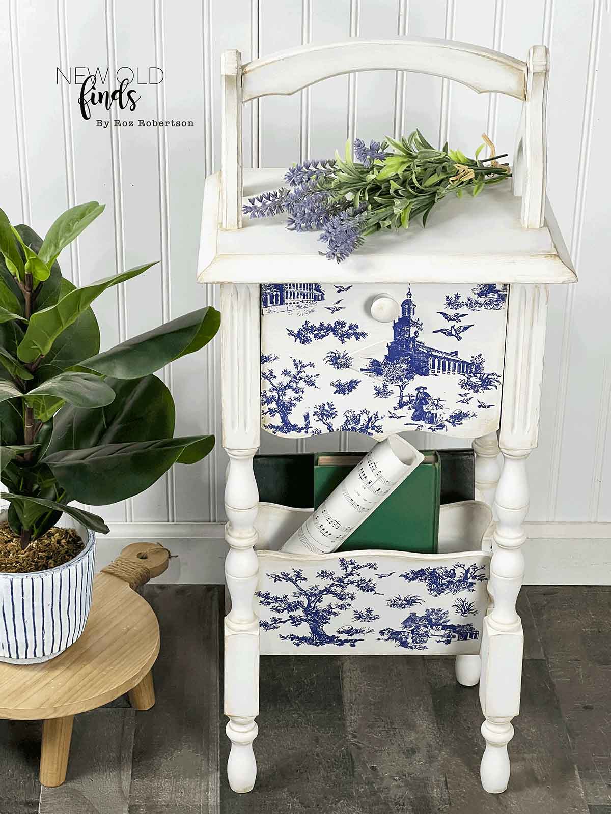 Toile | Small Transfers | Redesign With Prima | Rub on Transfers for Furniture and Crafts | 3 sheets- 6"x12" | French Country Blue Toile